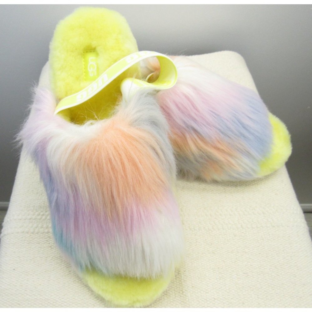 UGG FLUFF YEAH TIE DYE SLIDES / SLIPPERS WOMENS - Picture 6 of 8
